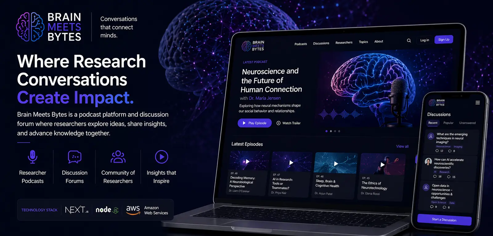 Brain Meets Bytes — Podcast & Research Community Platform